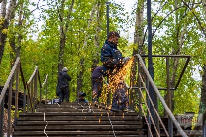 В Мотовилихе ремонтируют лестницу к музею-диораме