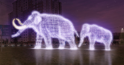 В Перми к Новому году появятся световые скульптуры мамонта и ракеты