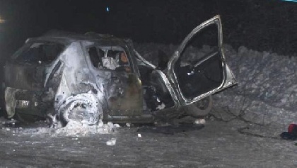 В Прикамье после столкновения вспыхнули два автомобиля