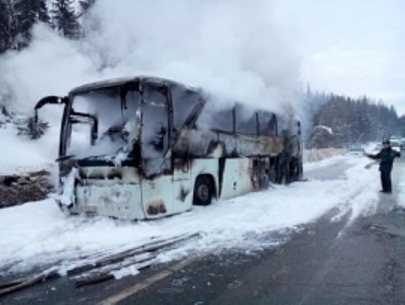На дороге «Оса-Чернушка» выгорел пассажирский автобус